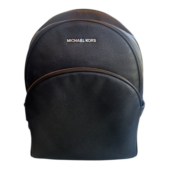 Michael Kors Large Backpack, Black Pebble Leather w/ gold accent main image 14